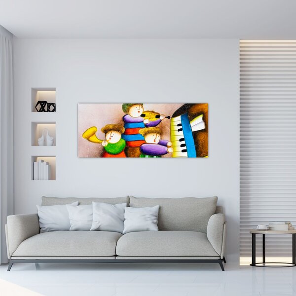 Slika - Glasbeniki, slika (120x50 cm)
