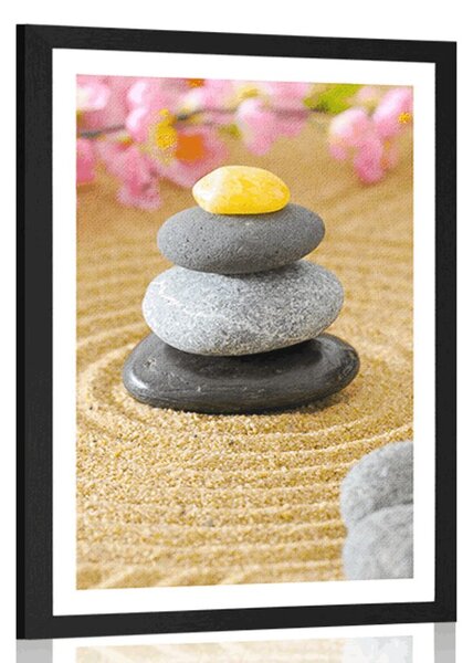 Plakat s paspartuom piramida Zen kamenja