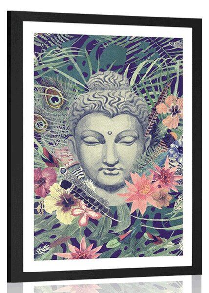 Plakat s paspartuom Buddha na egzotičnoj pozadini