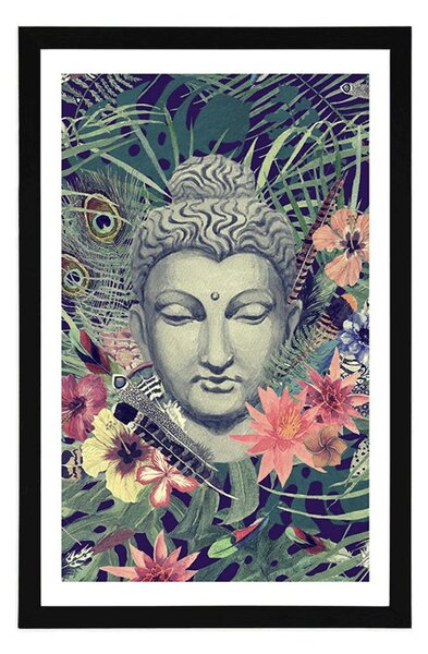 Plakat s paspartuom Buddha na egzotičnoj pozadini