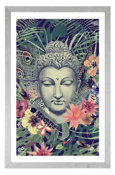 Plakat s paspartuom Buddha na egzotičnoj pozadini