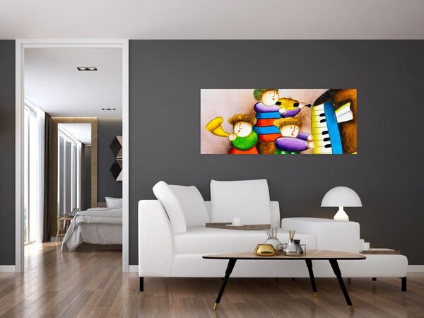 Slika - Glasbeniki, slika (120x50 cm)