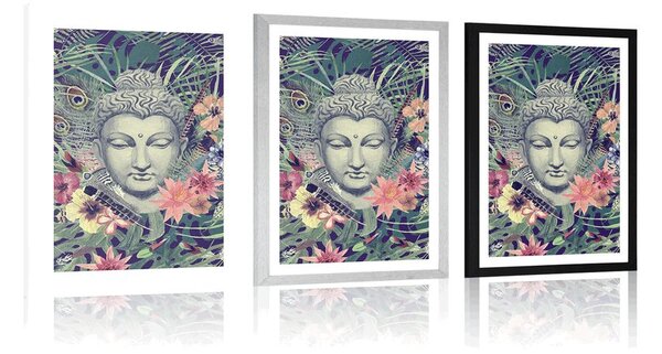 Plakat s paspartuom Buddha na egzotičnoj pozadini