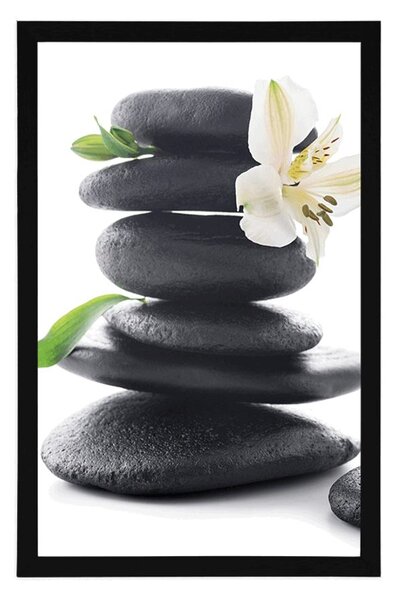 Plakat Zen kamenje s ljiljanom