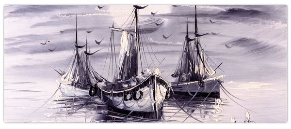 Slika - Port, oljna slika (120x50 cm)
