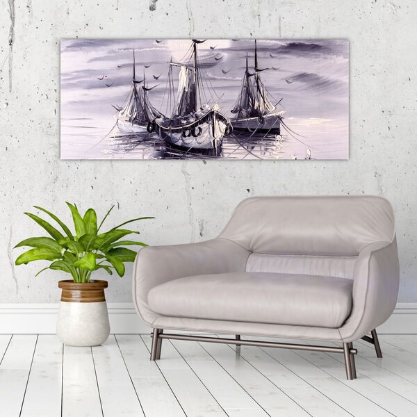 Slika - Port, oljna slika (120x50 cm)