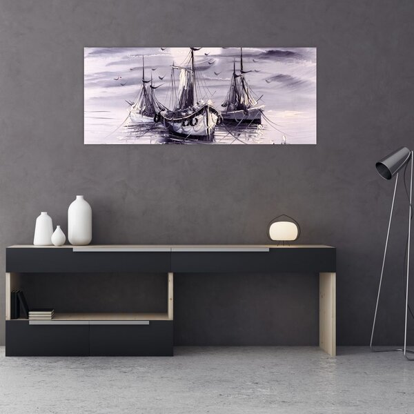 Slika - Port, oljna slika (120x50 cm)