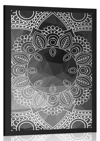 Plakat crno-bijela Mandala