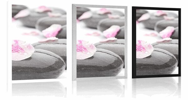 Plakat wellness kamenje s laticama