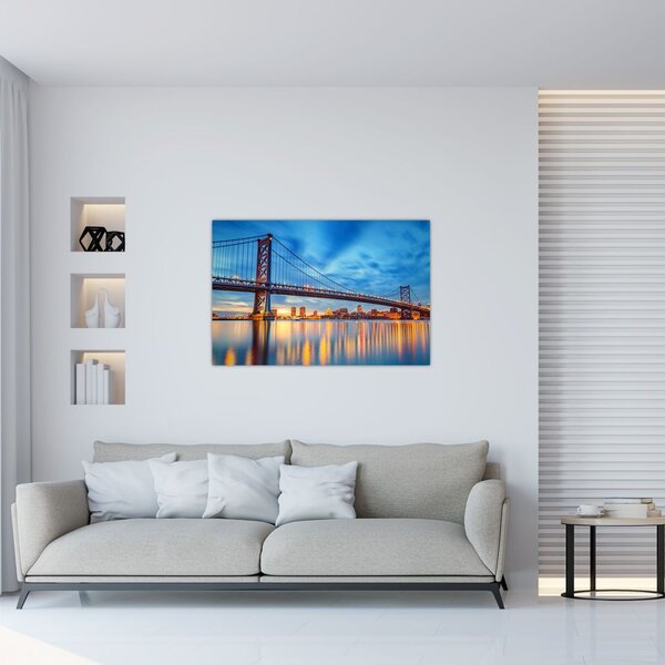 Slika - Most Benjamina Franklina, Philadelphia (90x60 cm)