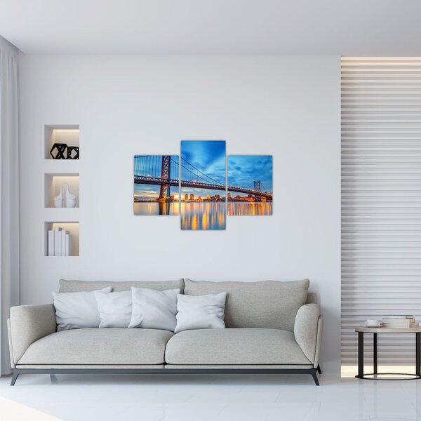 Slika - Most Benjamina Franklina, Philadelphia (90x60 cm)