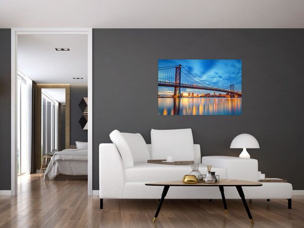 Slika - Most Benjamina Franklina, Philadelphia (90x60 cm)