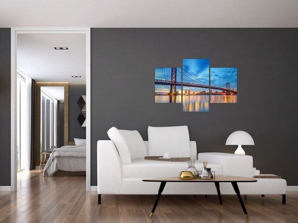 Slika - Most Benjamina Franklina, Philadelphia (90x60 cm)