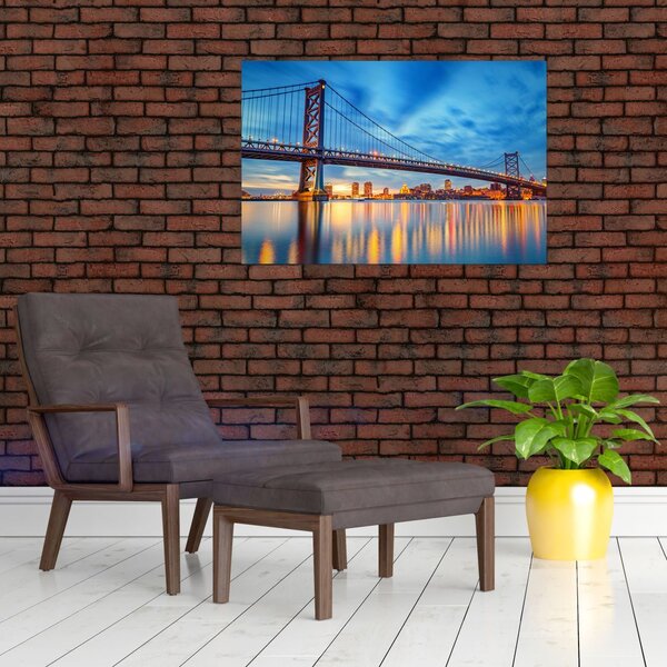 Slika - Most Benjamina Franklina, Philadelphia (90x60 cm)