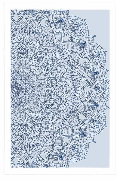 Plakat detaljna Mandala u plavoj boji