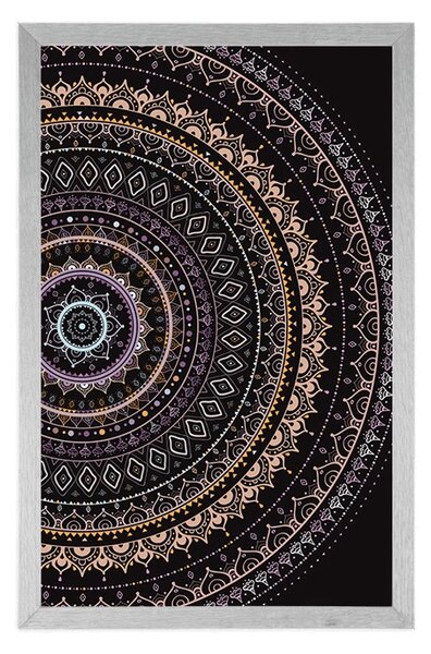 Plakat Mandala s uzorkom sunca u ljubičastim nijansama
