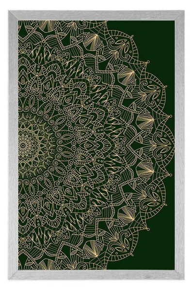 Plakat detaljna ukrasna Mandala u zelenoj boji