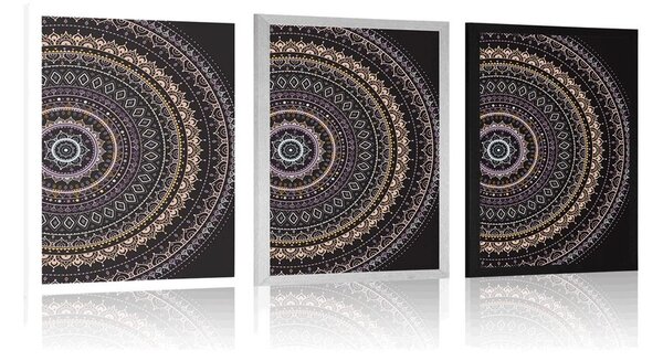 Plakat Mandala s uzorkom sunca u ljubičastim nijansama