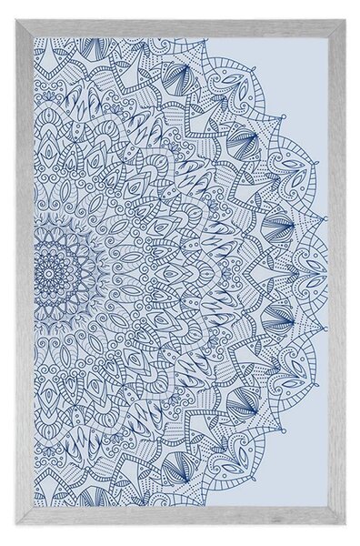 Plakat detaljna Mandala u plavoj boji