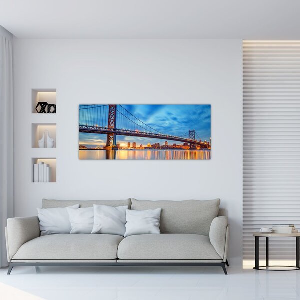 Slika - Most Benjamina Franklina, Philadelphia (120x50 cm)