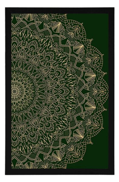 Plakat detaljna ukrasna Mandala u zelenoj boji