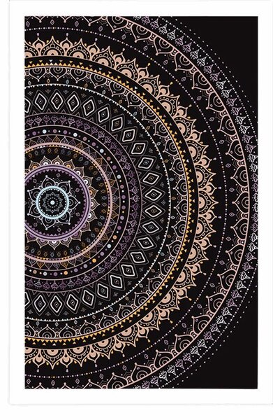 Plakat Mandala s uzorkom sunca u ljubičastim nijansama