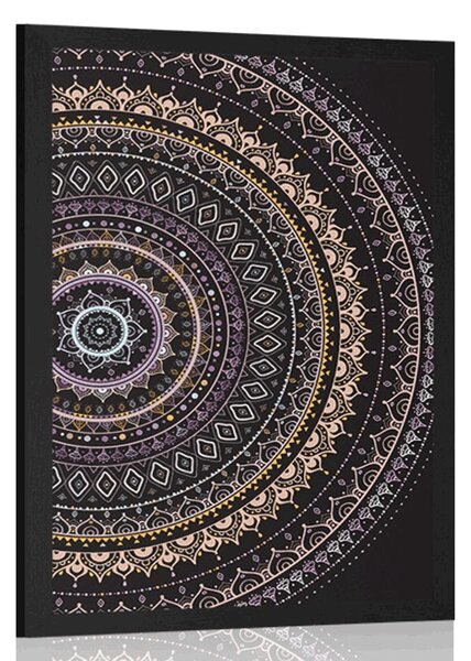 Plakat Mandala s uzorkom sunca u ljubičastim nijansama