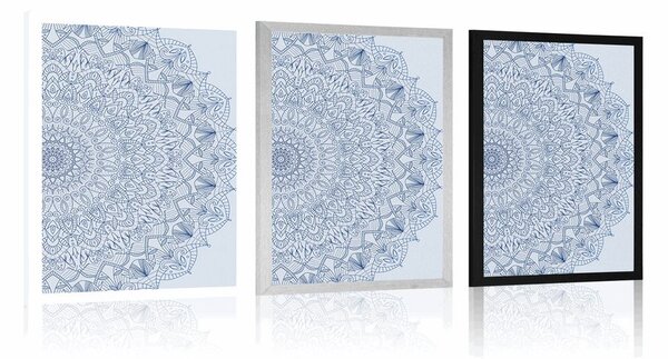 Plakat detaljna Mandala u plavoj boji