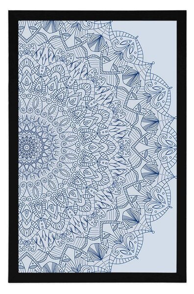 Plakat detaljna Mandala u plavoj boji