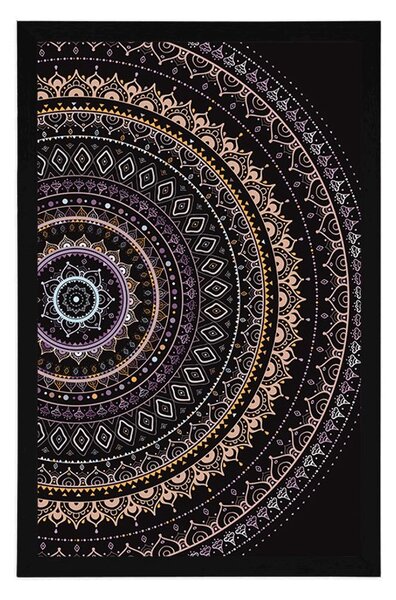 Plakat Mandala s uzorkom sunca u ljubičastim nijansama