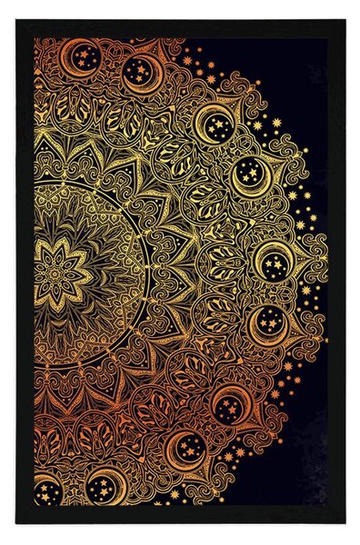 Plakat zlatna orijentalna Mandala