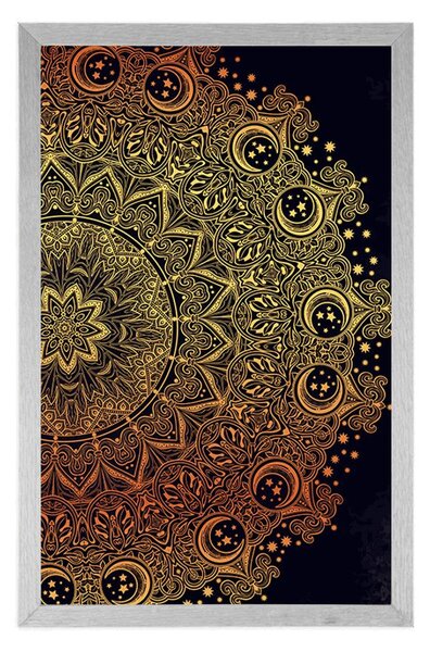 Plakat zlatna orijentalna Mandala