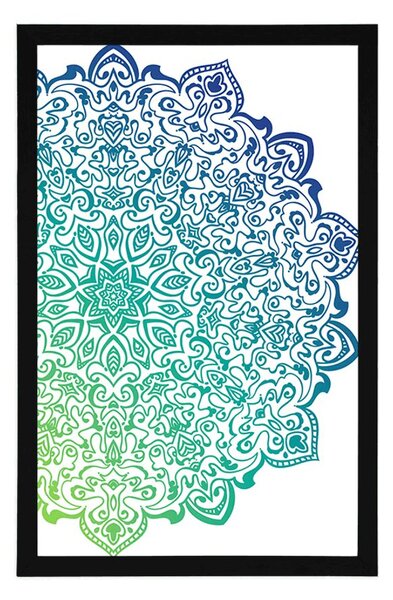 Plakat plavo-zelena Mandala