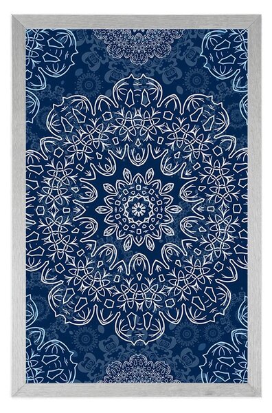 Plakat plava Mandala s apstraktnim uzorkom