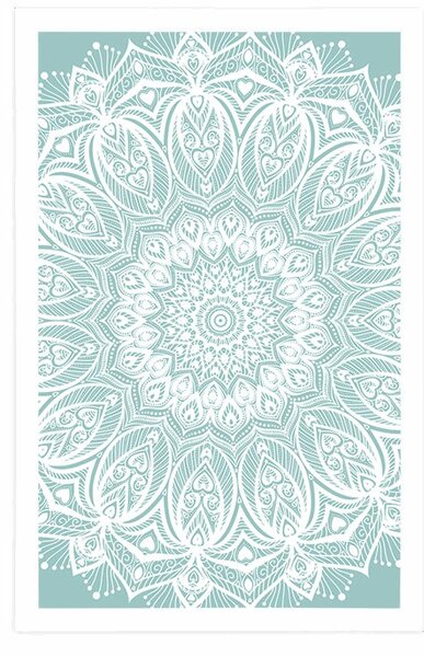 Plakat detalj Mandala harmonije na plavoj pozadini