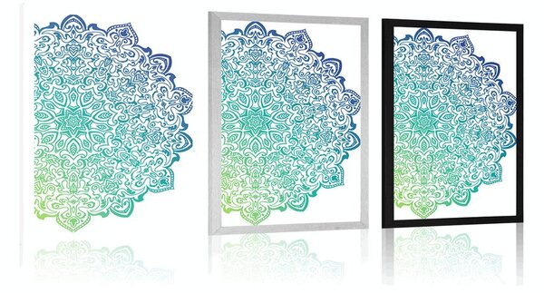 Plakat plavo-zelena Mandala