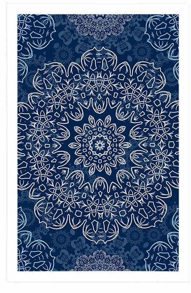 Plakat plava Mandala s apstraktnim uzorkom