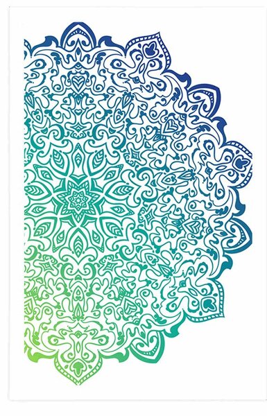 Plakat plavo-zelena Mandala