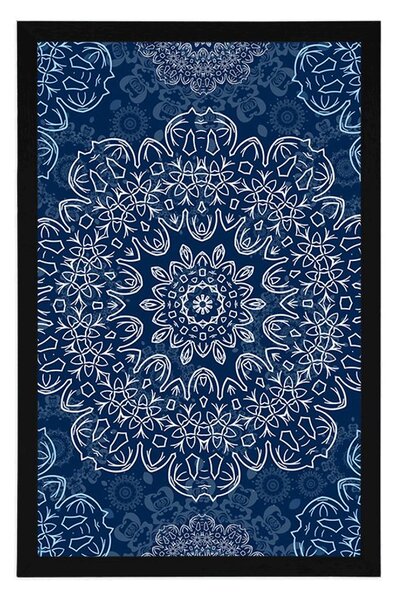 Plakat plava Mandala s apstraktnim uzorkom