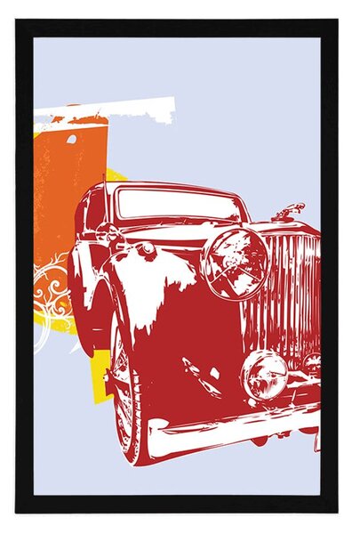 Plakat retro automobil s apstrakcijom