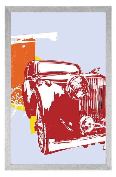 Plakat retro automobil s apstrakcijom