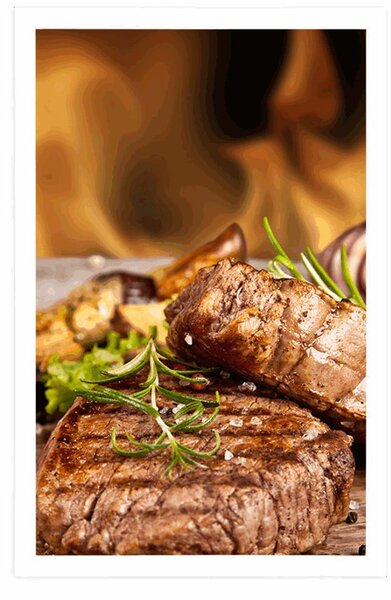 Plakat goveđi steak na žaru