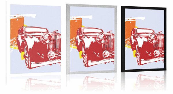 Plakat retro automobil s apstrakcijom
