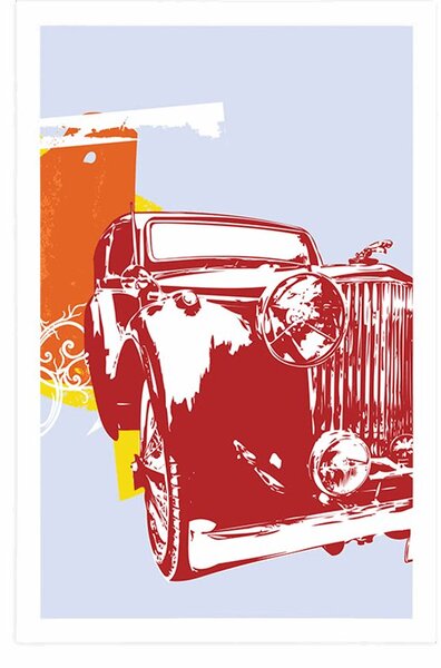 Plakat retro automobil s apstrakcijom