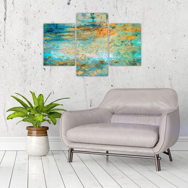 Slika modre abstrakcije (90x60 cm)
