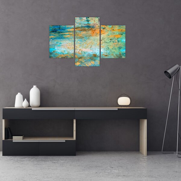 Slika modre abstrakcije (90x60 cm)