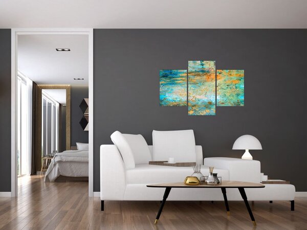Slika modre abstrakcije (90x60 cm)