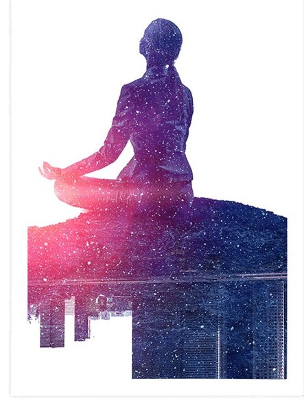 Plakat meditacija žene