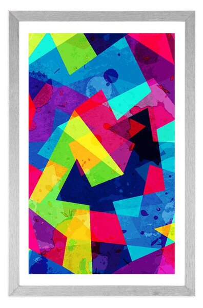 Plakat s paspartuom geometrijski uzorak s grunge efektom