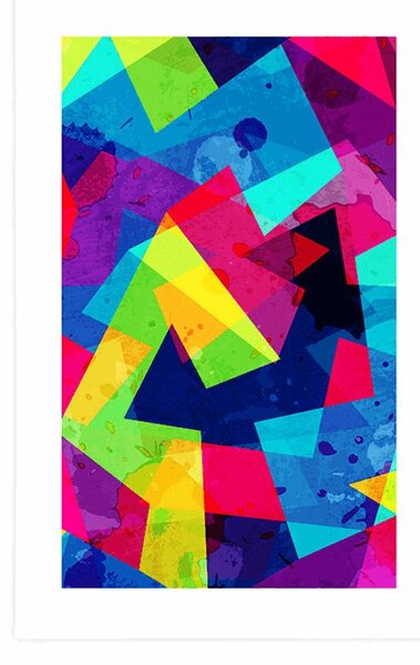 Plakat s paspartuom geometrijski uzorak s grunge efektom